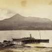 View from SE.
Titled: 'Brodick Pier and Goatfell, Arran. 1771. J.V'.
