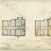 Edinburgh, 12 Hope Terrace, Harlaw, also known as Whitehouse Gardens, Braeside House for Benjamin Hall Blyth.
Plans of Sunk and Dining Room floors 
Titled: 'No 1 Braeside, the property of B M Blythe Esq Plans of Alterations and Additions'