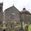 View from South-East of Church of St Munn's and adjoining Argyll Mausoleum.