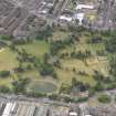 Oblique aerial view of Elder Park, Glasgow, looking S.