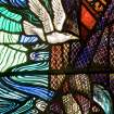 Interior. Rev Bryce Jamieson stained glass window. Detail
Dalziel High Parish Church, Motherwell.