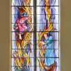 Interior. SW wall. Stained glass window. Detail