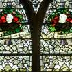 Interior. Side wall. Stained glass window. Detail