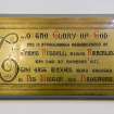 Interior. Typical memorial brass. Detail