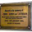 Interior. Typical memorial brass. Detail