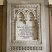 Interior. Tower lobby. Memorial tablet. Detail