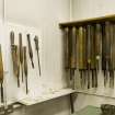 Detail of tool racks in workshop of jewellery and silversmithing department within Newbery Tower