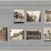 Seven photographs showing buildings in Culross.
Titled: 'Photographs at Culross, Fifeshire. 1904'; 'Dormers, Culross Palace'; 'Parleyhill Cottage'; 'Door, Parleyhill'; 'Back of Old Crate at Cullross Palace'; 'Dormers, Cullross Palace'; 'The Town Hall'.