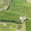 Oblique aerial view of the cropmarks of the fort and Greenhillhead Farm, taken from the ENE.
