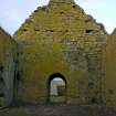 Interior view of the Western gable of Kirkapol Old Parish Church and Churchyard, Tiree, taken from the East.