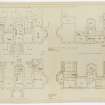 Basement, first, ground and attic floor plans.
Titled: 'Survey Foulis Castle for Captain Patrick Munro'.