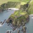 Oblique aerial view of Dunnottar Castle, looking to the WSW.