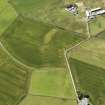 Oblique aerial view of the cropmarks of the rig and the sites of the farmsteads, looking to the SW.