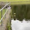 Detail of Depth marker Glencorse dam, from NNE.