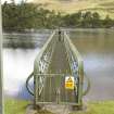 Detail of pump station and access bridge Glencorse dam, from S.