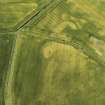 Oblique aerial view of the cropmarks of the barrows and pits, looking to the WSW.