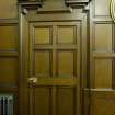 Detail of the side entrance door into the Council Chamber on the first floor of Clydebank Town Hall and Municipal buildings, Clydebank.