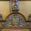 Detail of Provost's chair in the Council Chamber on the first floor of Clydebank Town Hall and Municipal buildings, Clydebank.