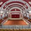 Interior view of the Assembly hall, looking towards the stage, at Clydebank Town Hall and Municipal buildings, Clydebank.