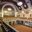 Interior view of the Assembly hall balcony at Clydebank Town Hall and Municipal buildings, Clydebank.