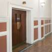 Interior view of the ground floor corridor to the Assembly Hall at Clydebank Town Hall and Municipal buildings, Clydebank.