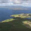 General oblique aerial view looking from South Ronaldsay across Scapa Flow towards Flotta and Hoy, taken from the ESE.