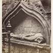 Page 31/3 Rothesay, detail view of tomb of Walter, Steward of Scotland (d.1326).
Titled 'Tomb of Walter, Steward of Scotland, who died in 1326) in St Mary's Chapel, Rothesay.'
PHOTOGRAPH ALBUM No.146: The Annan Album.