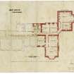 Plan of Ury House showing part of the second floor.
