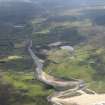 General oblique aerial view of Melvich loking up the Halldale River, taken from the N.