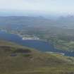 General oblique aerial view looking across Loch Broom towards Ullapool, taken from the SSE.