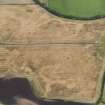 Oblique aerial view of the cropmarks of the barrow, looking ENE.