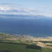 General oblique aerial view of Maidens with Arran beyond, looking NW.