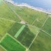 Oblique aerial view of the cropmarks of the farmstead, looking NW.