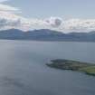 General oblique aerial view of Arran with Inchmarnock in the foreground, looking to the SW.