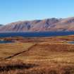 Rudha Meadhonach Plateau Field System:  Rig & Furrow:  Lochan and Bothy in mid distance (right) and Rudha Mor (left)