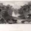 View of Bonnington Linn.
Titled 'Bonniton Lynn (on the River Clyde.) T. Allom. E. Benjamin. London, Published for the Proprietors by Geo. Virtue, 26 Ivy Lane, 1836.'
