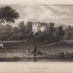 Engraving of Crathes Castle amid trees.
Titled: 'Crathes Kincardineshire.