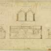 Edinburgh, Kirk Loan, Corstorphine Parish Church.
Plan of roof and ceiling.
Titled: 'Corstorphine Church No.8. Sections of additions showing the manner of constructing the roof and ceiling.