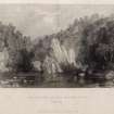 Engraving of river scene.
Titled: 'The Drhuim of the Beauly River (Ross-shire.) T. Allom. G.K.Richardson. London published for the Proprietors by Geo. Virtue, 26 Ivy Lane, 1836'.