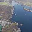 General olique aerial view of the bay at Aringour with Eilean Ornsay in the foreground, looking to the NNE.