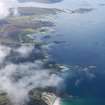 General oblique aerial view of the coastline at Traigh, looking to the SSW.