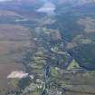 General oblique aerial view of the Caledonian Canal at Corpach with Loch Lochy beyond, looking NNE.