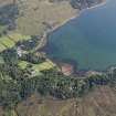 Oblique aerial view of Loch Scresort and Kinloch Castle, Rum, looking ENE.