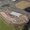 Oblique aerial view of the Edinburgh Tram Scheme station at  Gogar, taken from the NW.