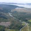 Oblique aerial view looking along the Crinan Canal, taken from the SE.