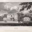 Engraving of Gask House, front view.
Titled: 'Gask, Perthshire. London, Pubd. Jany 1, 1822 by J. P. Neale, 16 Bennett Street, Blackfriars Road and Sherwood, Neely & Jones, Paternoster Row. Drawn by J.P.Neale, engraved by T. Barber.'