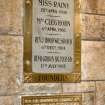 Interior. Ground floor. Chapel. Memorial plaque. Detail