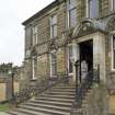 View of the entrance steps to the South-West (principle) elevation of Cumbernauld House, Cumbernauld.