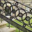 Detail of the railings to the entrance steps on the South-West (principle) elevation of Cumbernauld House, Cumbernauld.