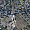 General oblique aerial view of central Arbroath, centred on the railway station, taken from the N.